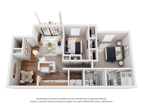 a 1 bedroom floorplan is shown in this illustration